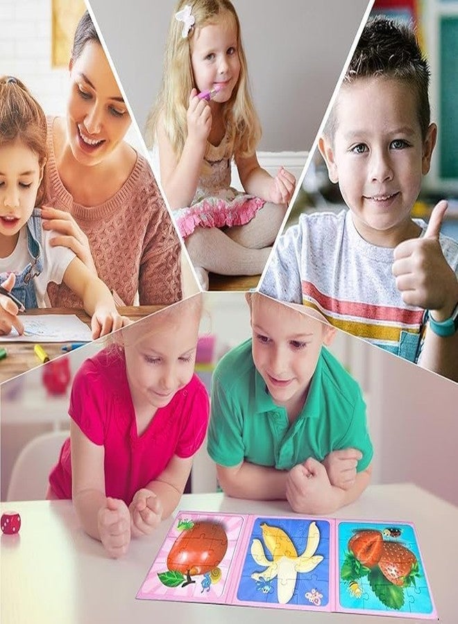BLiSS HUES مجموعة ألغاز الصور المقطعة المغناطيسية على شكل حيوانات من BLiSS HUES 3 في 1 للأطفال (فاكهة) - Image 4